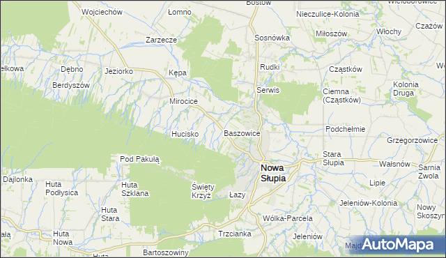 mapa Baszowice, Baszowice na mapie Targeo