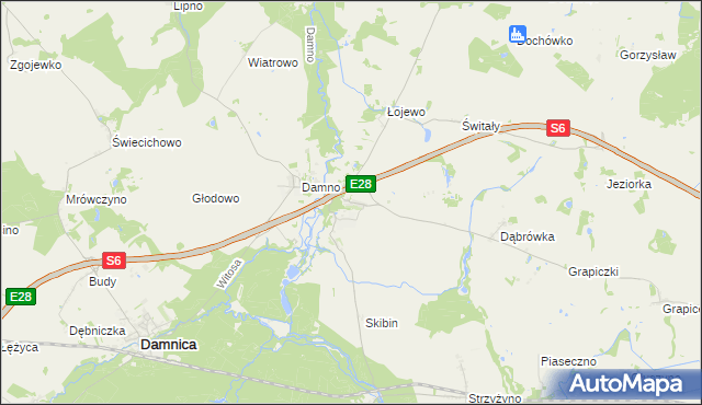 mapa Bobrowniki gmina Damnica, Bobrowniki gmina Damnica na mapie Targeo