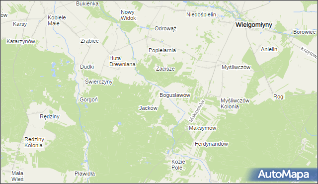 mapa Bogusławów, Bogusławów na mapie Targeo