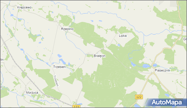 mapa Bralęcin, Bralęcin na mapie Targeo