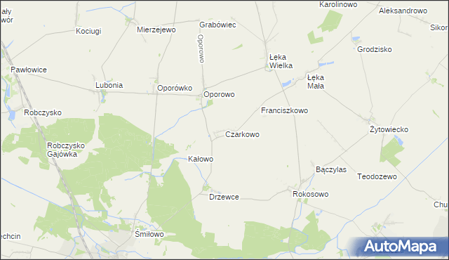 mapa Czarkowo gmina Poniec, Czarkowo gmina Poniec na mapie Targeo