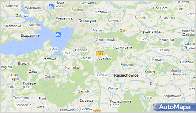 mapa Czasław gmina Raciechowice, Czasław gmina Raciechowice na mapie Targeo