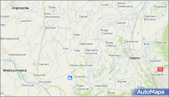 mapa Dąbrówka Gorzycka, Dąbrówka Gorzycka na mapie Targeo
