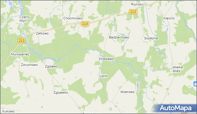 mapa Drzeżewo, Drzeżewo na mapie Targeo