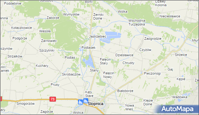 mapa Falęcin Stary, Falęcin Stary na mapie Targeo