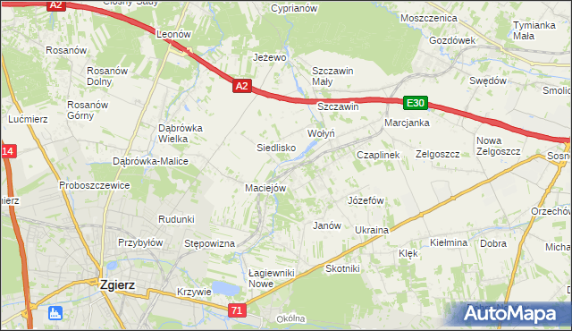 mapa Glinnik gmina Zgierz, Glinnik gmina Zgierz na mapie Targeo