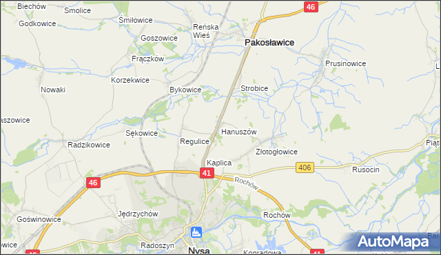 mapa Hanuszów, Hanuszów na mapie Targeo