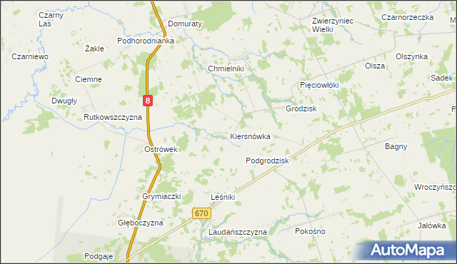 mapa Kiersnówka, Kiersnówka na mapie Targeo