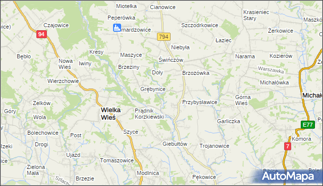 mapa Korzkiew, Korzkiew na mapie Targeo