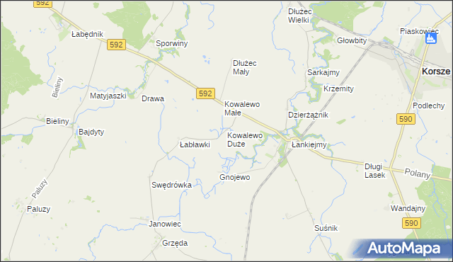 mapa Kowalewo Duże, Kowalewo Duże na mapie Targeo