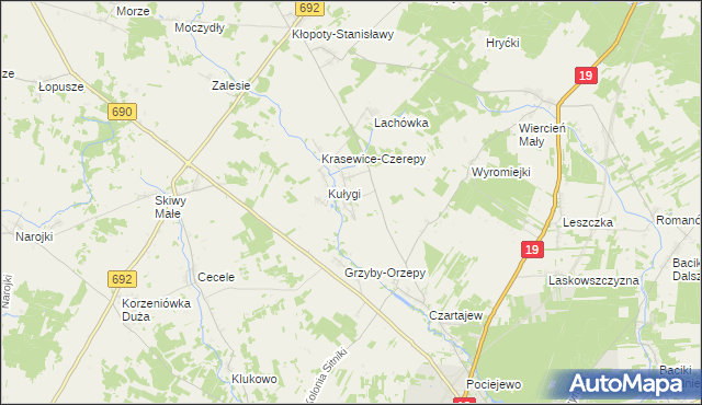 mapa Krasewice Stare, Krasewice Stare na mapie Targeo