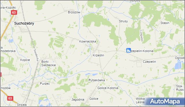 mapa Krześlin, Krześlin na mapie Targeo