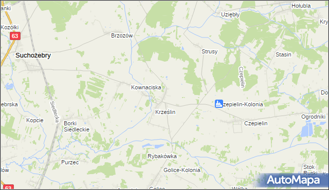 mapa Krześlinek, Krześlinek na mapie Targeo