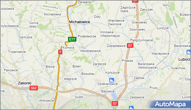 mapa Książniczki, Książniczki na mapie Targeo