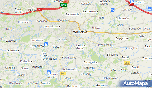 mapa Lednica Górna, Lednica Górna na mapie Targeo