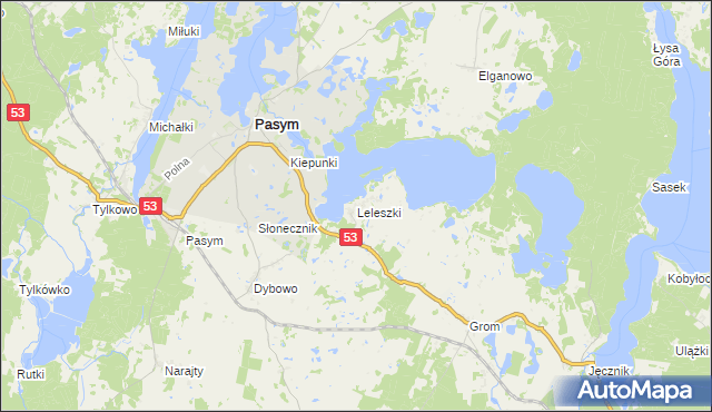 mapa Leleszki, Leleszki na mapie Targeo