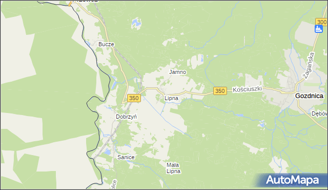 mapa Lipna gmina Przewóz, Lipna gmina Przewóz na mapie Targeo