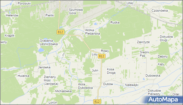 mapa Lisy gmina Biała Podlaska, Lisy gmina Biała Podlaska na mapie Targeo
