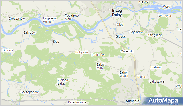 mapa Lubiatów gmina Miękinia, Lubiatów gmina Miękinia na mapie Targeo