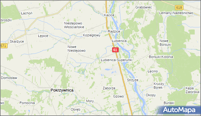 mapa Łubienica-Superunki, Łubienica-Superunki na mapie Targeo