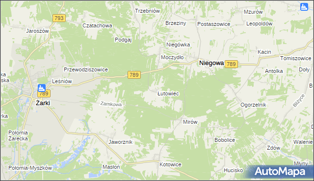 mapa Łutowiec, Łutowiec na mapie Targeo