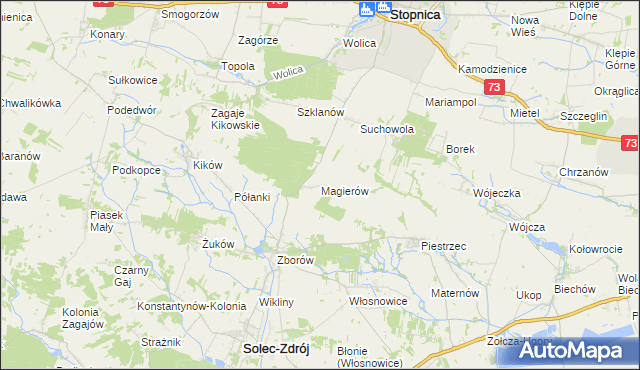 mapa Magierów gmina Solec-Zdrój, Magierów gmina Solec-Zdrój na mapie Targeo