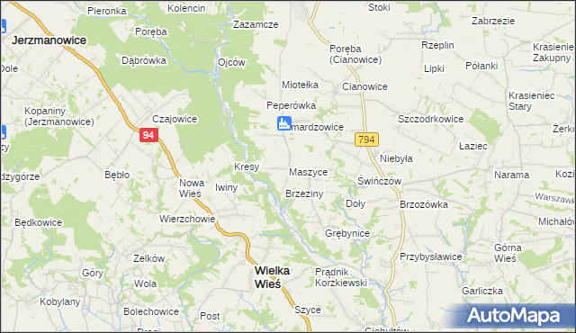 mapa Maszyce, Maszyce na mapie Targeo