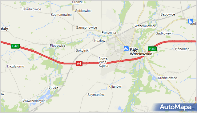 mapa Nowa Wieś Kącka, Nowa Wieś Kącka na mapie Targeo