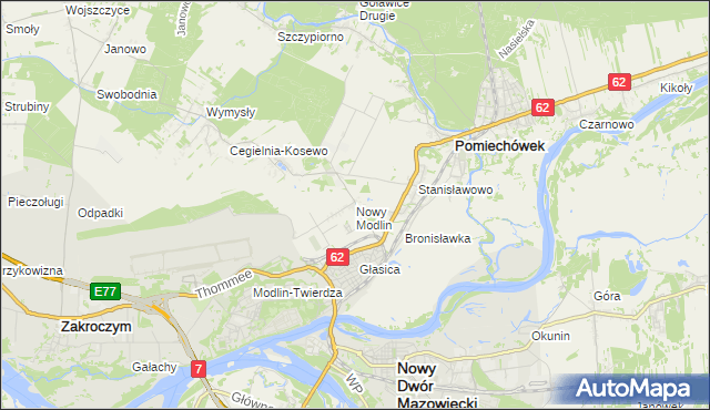 mapa Nowy Modlin, Nowy Modlin na mapie Targeo