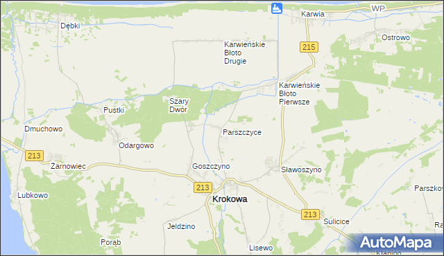 mapa Parszczyce, Parszczyce na mapie Targeo