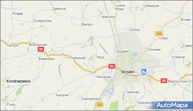 mapa Pęcz, Pęcz na mapie Targeo