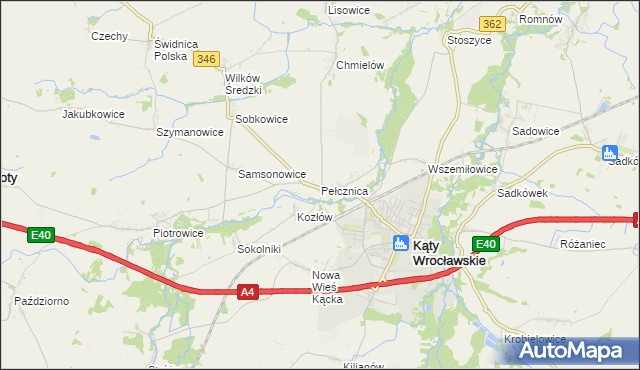 mapa Pełcznica, Pełcznica na mapie Targeo