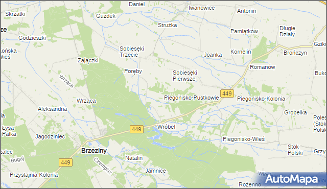 mapa Piegonisko-Pustkowie, Piegonisko-Pustkowie na mapie Targeo
