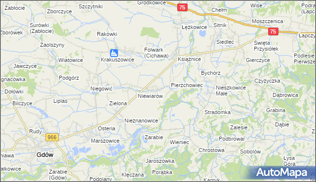 mapa Pierzchów, Pierzchów na mapie Targeo