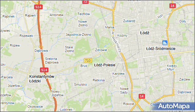 mapa Polesie gmina Łódź, Polesie gmina Łódź na mapie Targeo