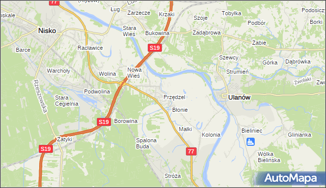 mapa Przędzel, Przędzel na mapie Targeo