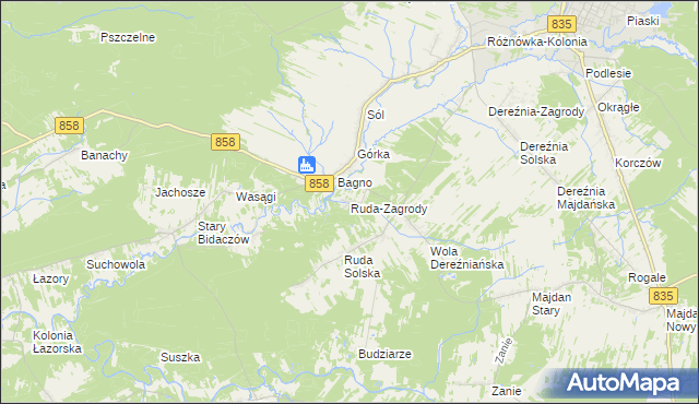 mapa Ruda-Zagrody, Ruda-Zagrody na mapie Targeo