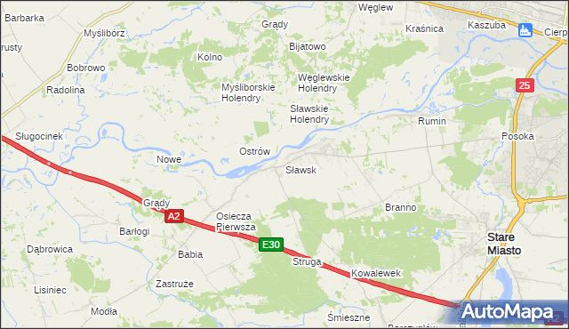 mapa Sławsk, Sławsk na mapie Targeo