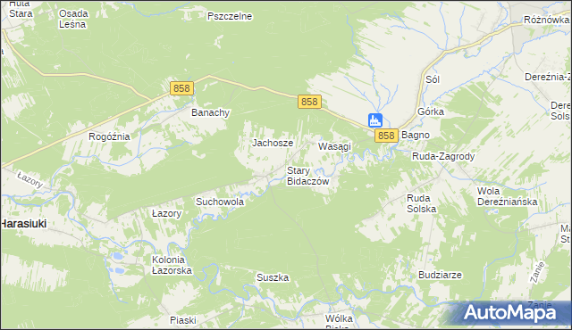 mapa Stary Bidaczów, Stary Bidaczów na mapie Targeo