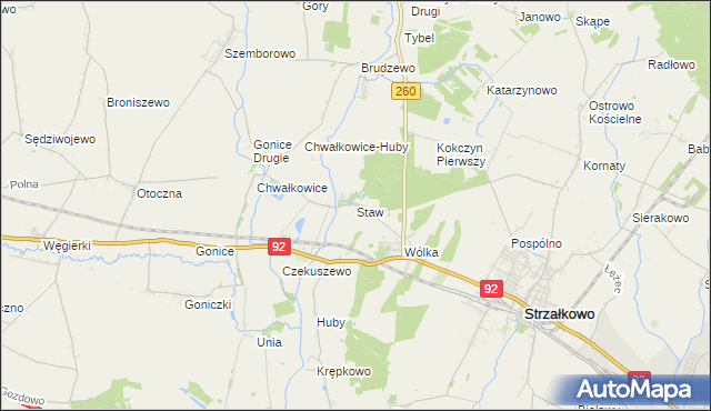 mapa Staw gmina Strzałkowo, Staw gmina Strzałkowo na mapie Targeo