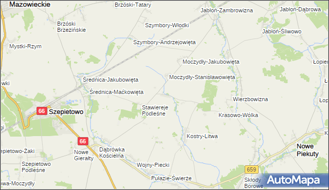 mapa Stawiereje-Michałowięta, Stawiereje-Michałowięta na mapie Targeo