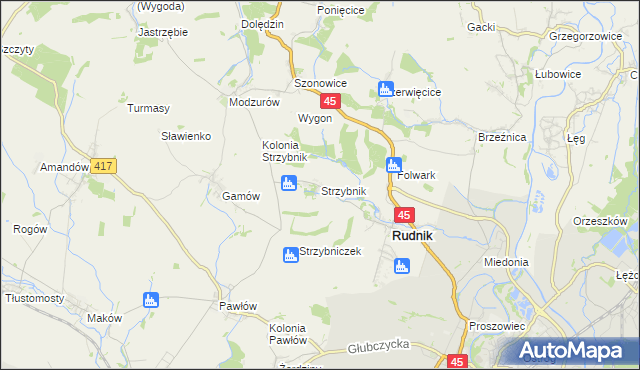 mapa Strzybnik, Strzybnik na mapie Targeo