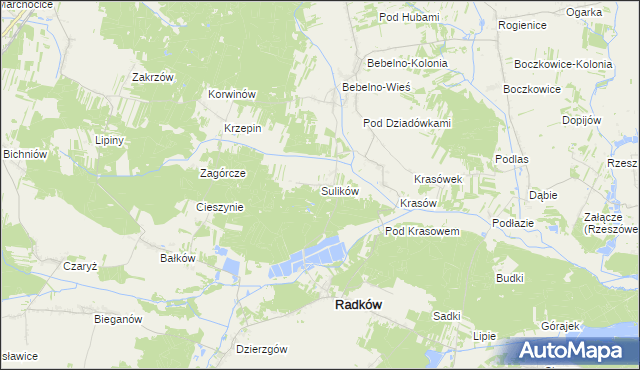mapa Sulików gmina Radków, Sulików gmina Radków na mapie Targeo