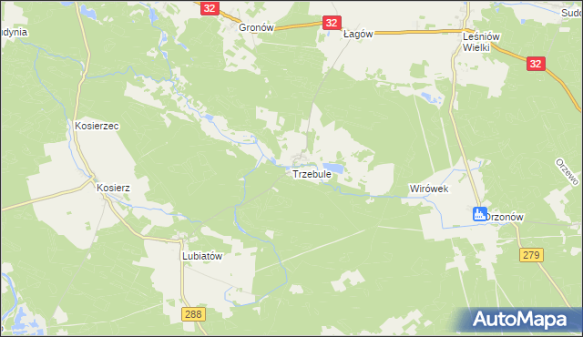 mapa Trzebule, Trzebule na mapie Targeo