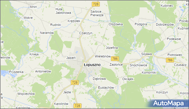 mapa Wielebnów, Wielebnów na mapie Targeo