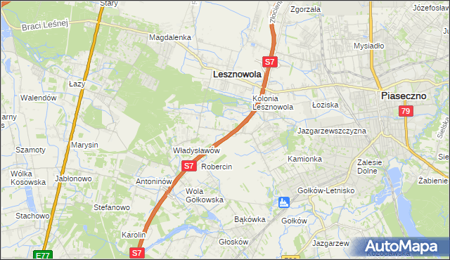 mapa Wilcza Góra gmina Lesznowola, Wilcza Góra gmina Lesznowola na mapie Targeo
