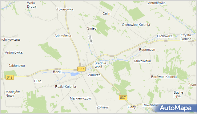 mapa Wólka gmina Żółkiewka, Wólka gmina Żółkiewka na mapie Targeo
