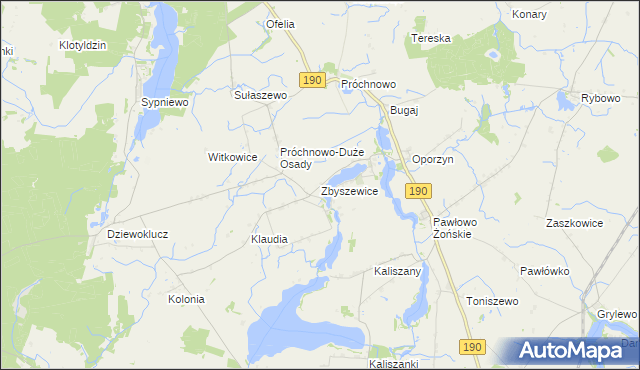 mapa Zbyszewice, Zbyszewice na mapie Targeo