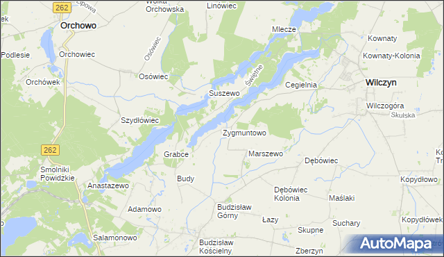 mapa Zygmuntowo gmina Wilczyn, Zygmuntowo gmina Wilczyn na mapie Targeo