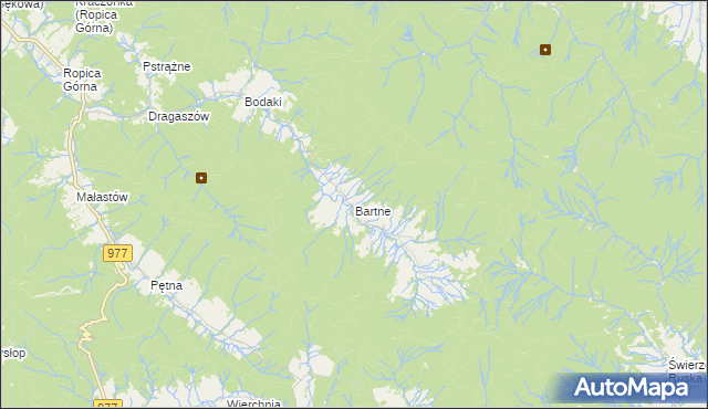 mapa Bartne, Bartne na mapie Targeo